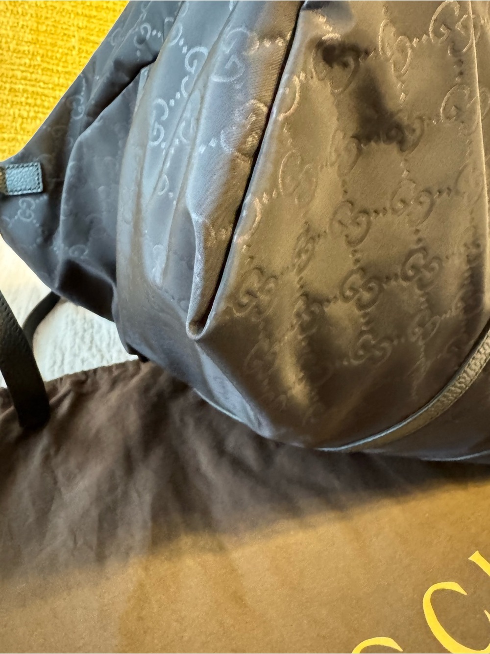 Authentic Gucci Black GG Monogram Nylon Crossbody Tote!!!! - Picture 14 of 16